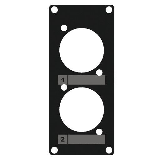 CAYMON - CASY105/B - CASY 1 space cover plate - 2x D-size holes - Black version