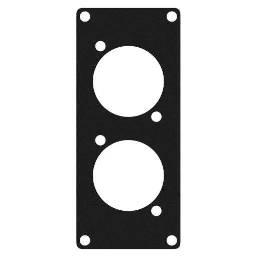 CAYMON - CASY105A/B - CASY 1 space aluminum cover plate - 2x D-size holes - Black version