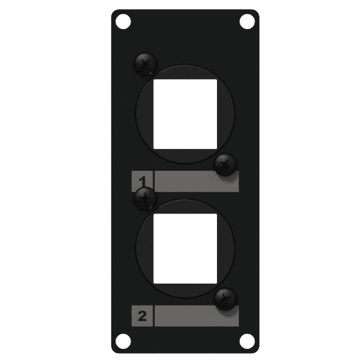 CAYMON - CASY107/B - CASY 1 space cover plate - 2x Keystone adapter - Black version