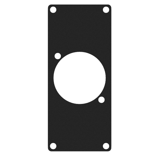 CAYMON - CASY108/B - CASY 1 space cover plate - 1x powerCON TRUE1 outlet connector hole - Black version