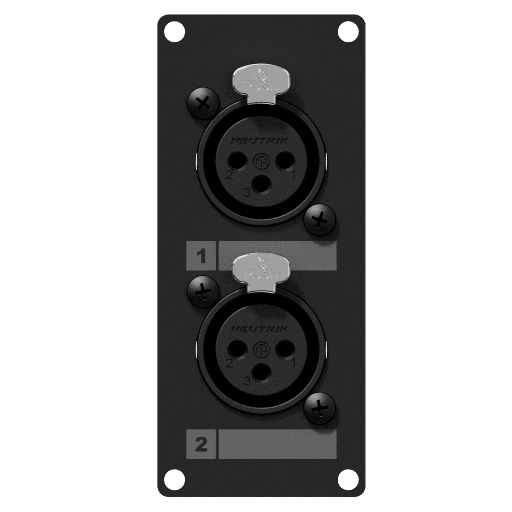 CAYMON - CASY125/B - CASY 1 space with 2x XLR female to 3-pin terminal block - Black version