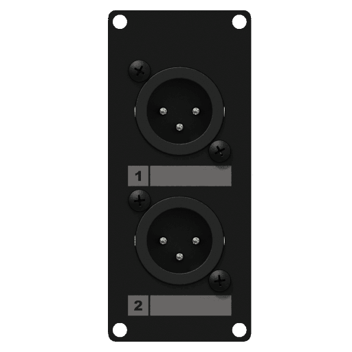 CAYMON - CASY126/B - CASY 1 space with 2x XLR male to 3-pin terminal block - Black version