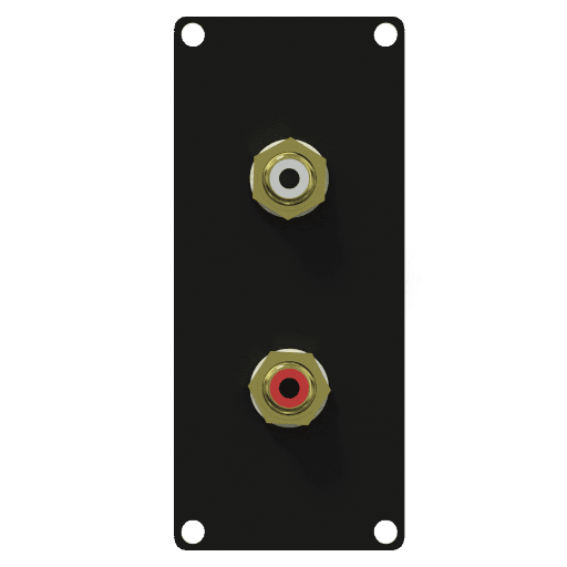 CAYMON - CASY131/B - CASY 1 space with 2x female stereo RCA's - Black version