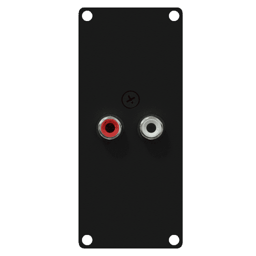 CAYMON - CASY132/B - CASY 1 space with 2x RCA to 2-pin terminal block - Black version