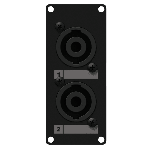 CAYMON - CASY142/B - CASY 1 space with 2x male SpeakON to 4-pin terminal block - Black version