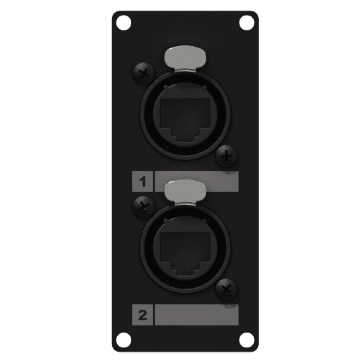 CAYMON - CASY168/B - CASY 1 space 2x EtherCON to RJ-45 - Black version