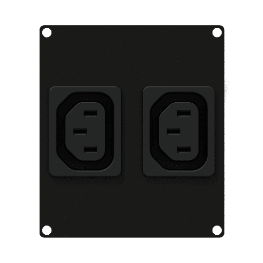 CAYMON - CASY282/B - CASY 2 space 2x euro power outlet socket - Black