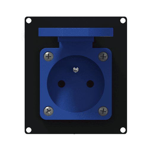 CAYMON - CASY285F/B - CASY 2 space with French schuko outlet IP44 - Black version