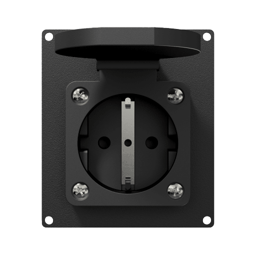 CAYMON - CASY285GI/B - CASY 2 space with German schuko outlet IP54 - Black version