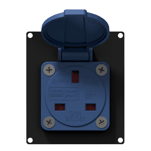 CAYMON - CASY285UK/B - CASY 2 space with UK outlet IP54 - Black