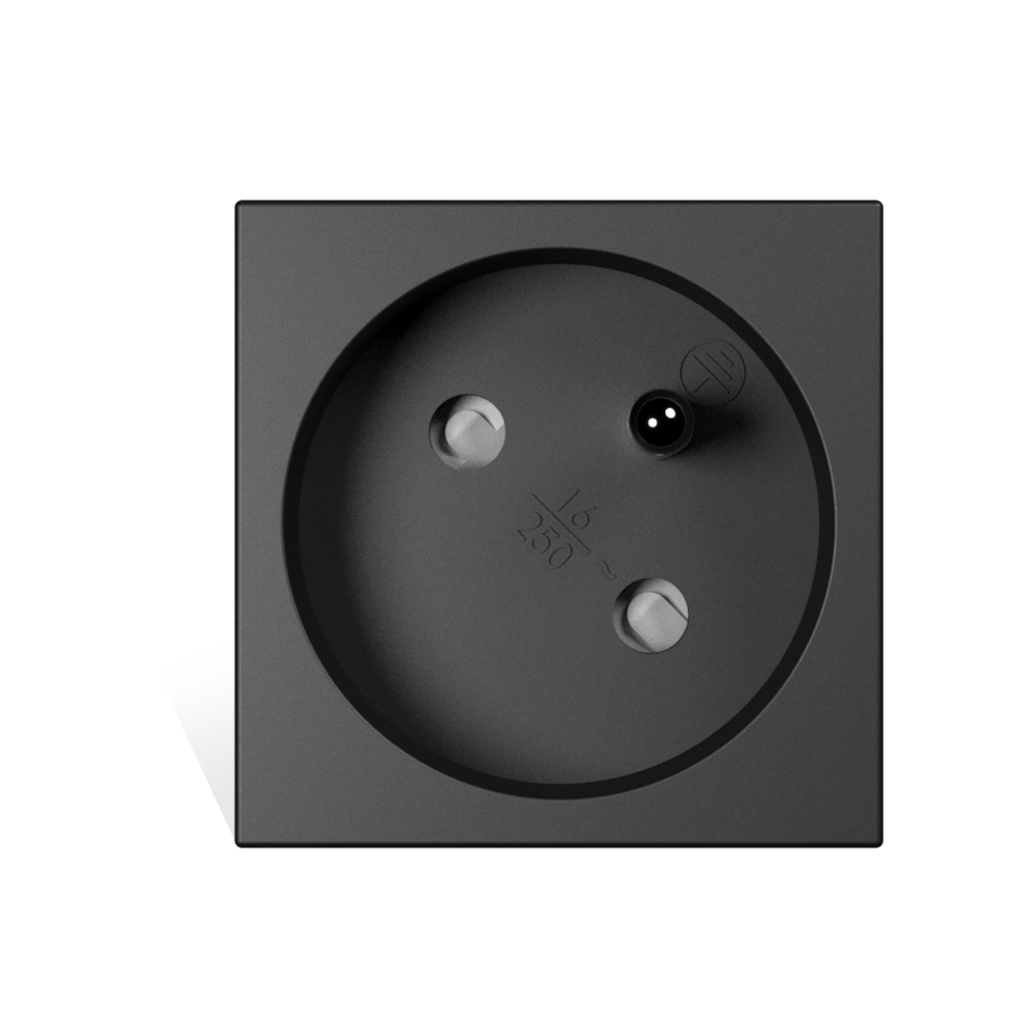 CAYMON - CP45PF/B - Connection module - French power socket - Black version