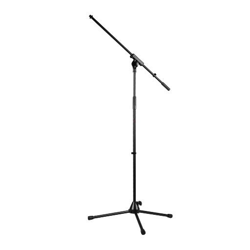 CAYMON - CST320/B - Microphone stand with foldable legs and boom arm - Black version