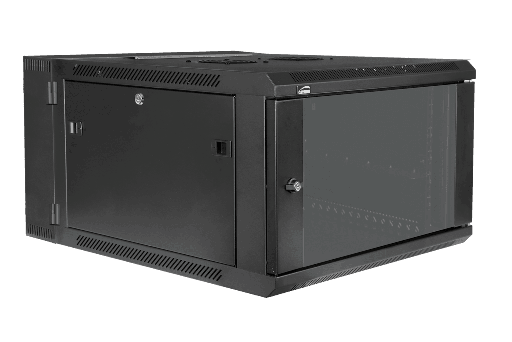 CAYMON - HPR506/B - Double section 19” wall mountable rack - 6 units - 550mm depth - Black version