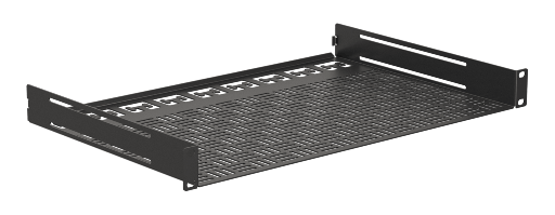 CAYMON - IS120/B - 19” standard shelf - 1HE - Black version - 300mm usable depth