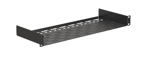 CAYMON - IS120S/B - 19” standard shelf - 1HE - Black version - 180mm usable depth