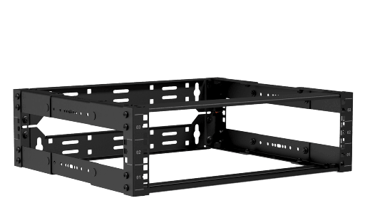 CAYMON - OPR303A/B - 19" in depth adjustable open frame rack - 3 unit - 300 ~ 450mm - Black