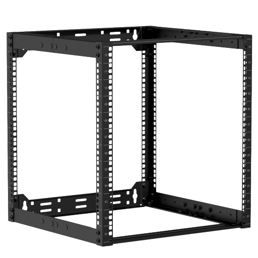 CAYMON - OPR512A/B - 19" in depth adjustable open frame rack - 12 unit - 500 ~ 700 mm - Black