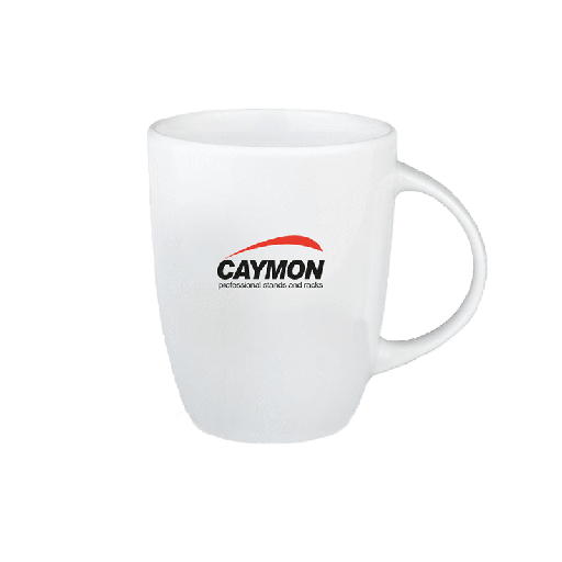 CAYMON - PROMO4502 - White-colored mug with 2-tone CAYMON logo