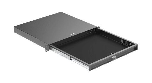 CAYMON - RD120L/B - 19" rack drawer with keylock - 1 unit - Black version - With lock