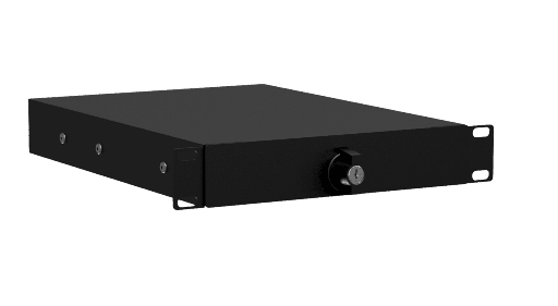 CAYMON - RDN110L/B - 10.5" rack drawer - 1 unit with key lock - Black Steel