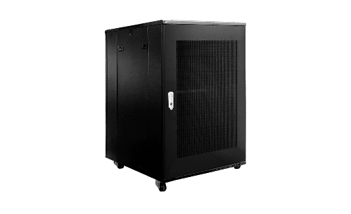 CAYMON - SPR818GG/B - 19" rack cabinet - 18 units - 600mm W x 800mm D - Grill front & rear door - Black version - Grill front & rear door