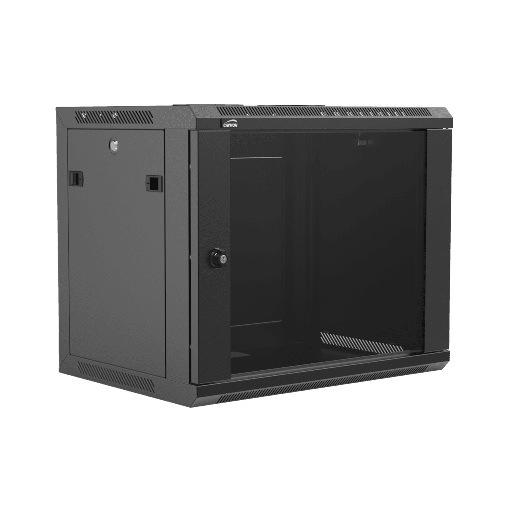 CAYMON - WPR409R/B - 19” wall mount rack - 9 units - 450mm depth - Removable back - Black version