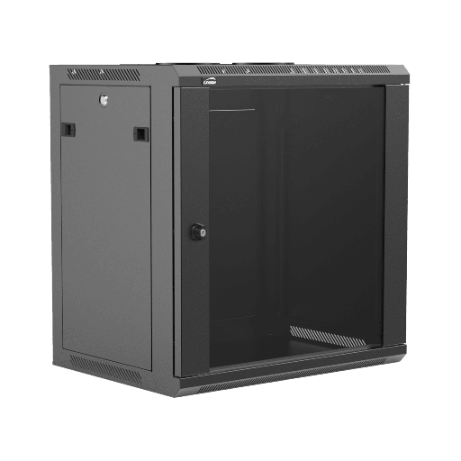 CAYMON - WPR412R/B - 19” wall mount rack - 12 units - 450mm depth - Removable back - Black version