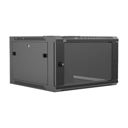 CAYMON - WPR606R/B - 19” wall mount rack - 6 units - 600mm depth - Removable back - Black version