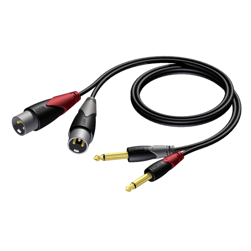 PROCAB-avit - CLA708/1.5 - 2 x XLR male - 2 x 6.3 mm Jack male mono - 1,5 meter