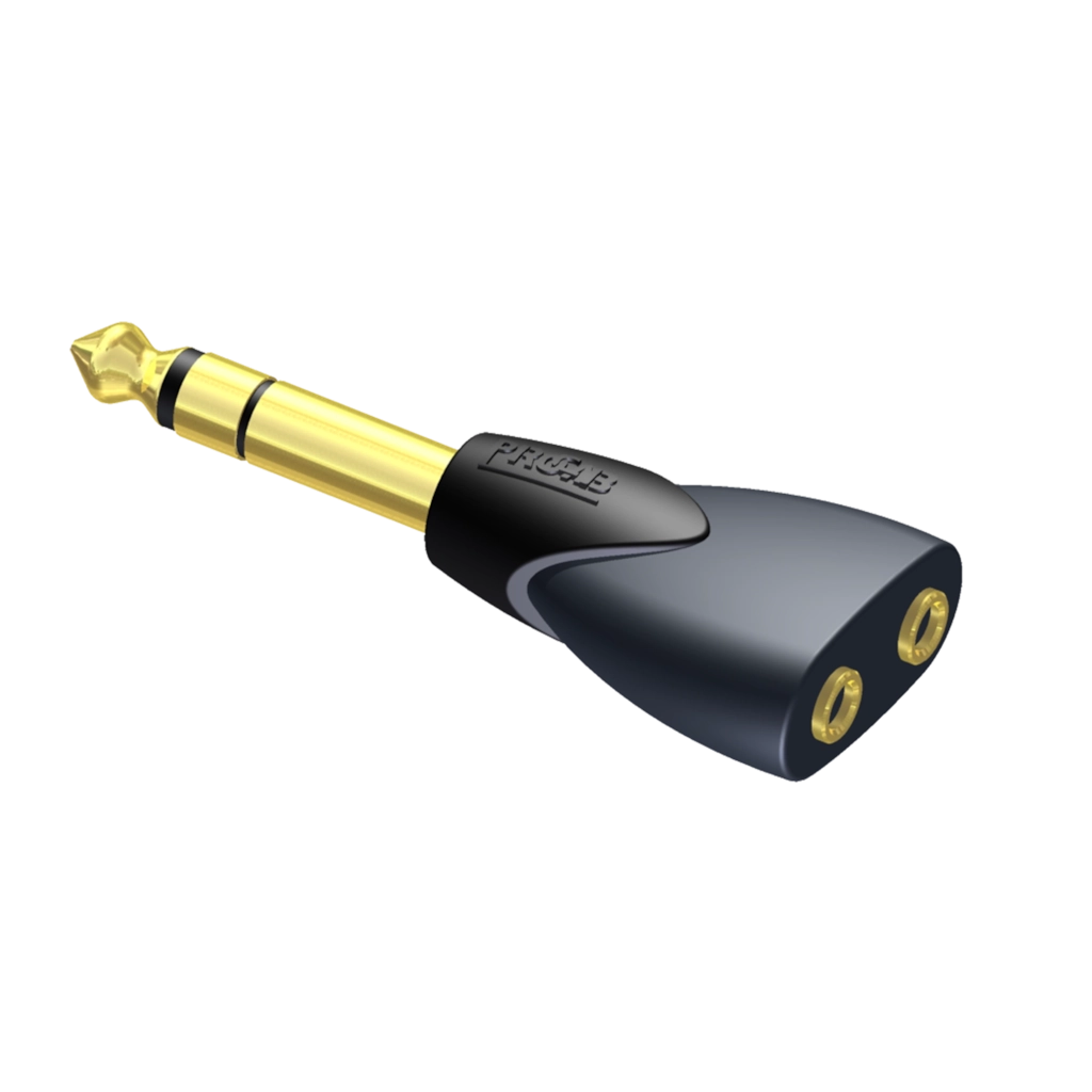 PROCAB-avit - CLP208 - Adapter - 2 x 3.5 mm Jack female stereo - 6.3 mm Jack male stereo