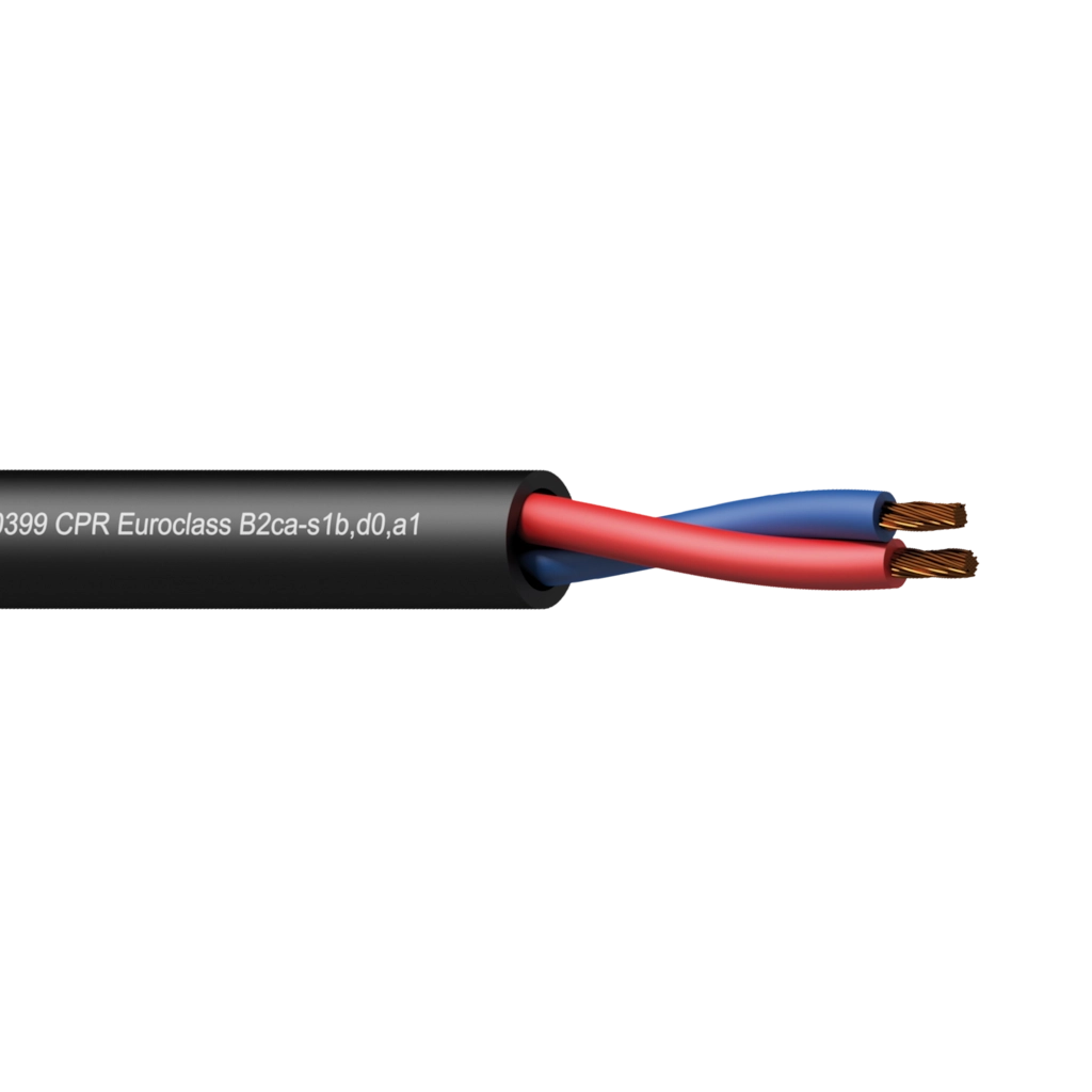 PROCAB-avit - CLS225-B2CA/1 - Loudspeaker cable - 2 x 2.5 mm² - 13 AWG -  EN50399 CPR Euroclass B2ca-s1b,d0,a1 - 100 m wooden reel