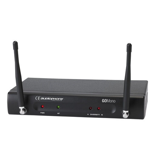 AUDIOPHONY - GO-Mono-F6 - UHF diversity receiver 16 frequencies for 1 transmitter - 600MHz range