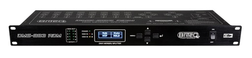 BRITEQ - DMS-283 RDM - DMX merger + splitter + Booster with RDM support, secures your DMX-installation with 100% electrical isolation between the 2 inputs and 8 outputs. Equipped with XLR-3pin.