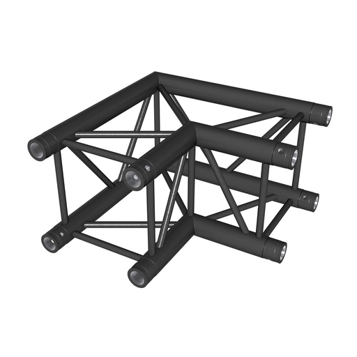 CONTESTAGE - QUATRO-A01 blk - Quatro aluminum corner 290 - heavy duty - 2 directions 90° - Connection kit included - Black