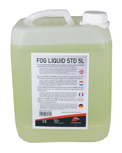 JB SYSTEMS - FOG LIQUID STD 5L - ALLROUND FOG LIQUID with standard density for use by DJs and in all kinds of show events