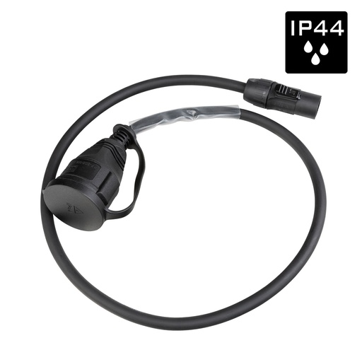 HILEC - PCT1M-SCHU/F-1M-G - Flexible, rubber power cable 3G1.5 with 1 Seetronic SAC3MX input connector and 1 female German schuko output connector