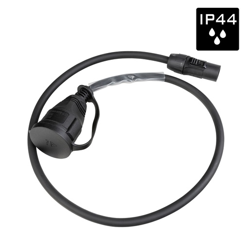 HILEC - PCT1M-SCHU/F-1M-F - Flexible, rubber power cable 3G1.5 with 1 Seetronic SAC3MX input connector and 1 female French schuko output connector
