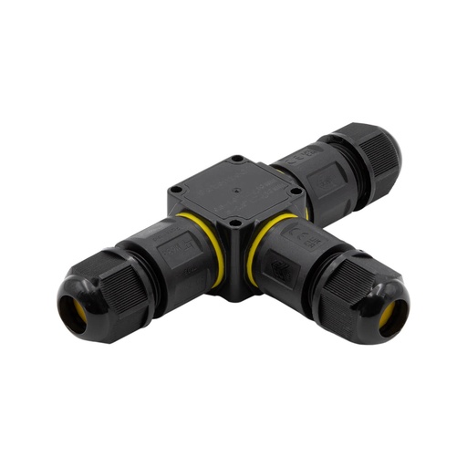 HILEC - IpT-M3F - Pack of 2 T-connectors IP68 – Medium – 3 pins Fast Connect - for 4 to 11mm cable