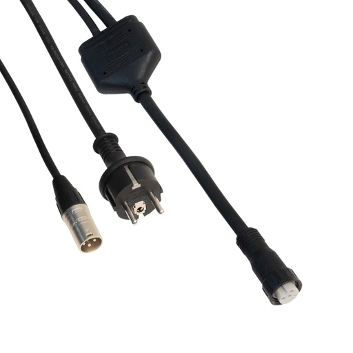 CONTEST - VC-ADAPT - Adapter cable 1x Shuko + XLR IN to 1x Hybrid OUT IP67