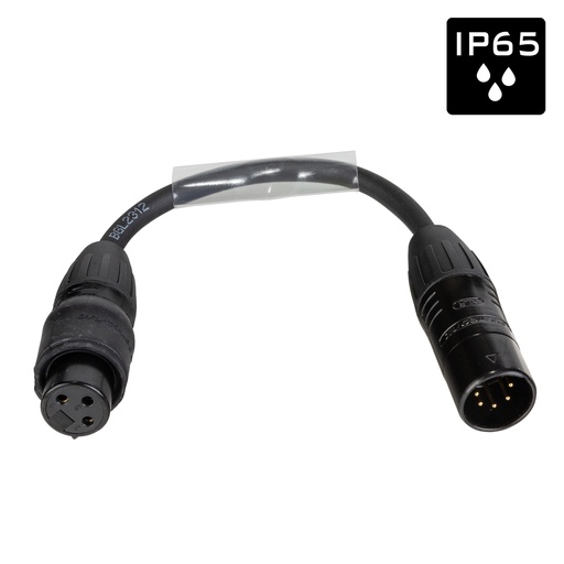 HILEC - DMX-5PM-3PF-0.15M - EURO PRO-SERIES: Assembled DMX adapter cable 5pin/3pin with IP65 XLR connectors Seetronic, L=0.15m