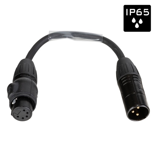 HILEC - DMX-3PM-5PF-0.15M - EURO PRO-SERIES: Assembled DMX adapter cable 3pin/5pin with IP65 XLR connectors Seetronic, L=0.15m