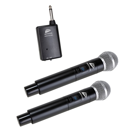 JB SYSTEMS - WMIC-2.4G TWIN - Easy, plug and play, wireless 2.4GHz Dual hand microphone system: 2 microphones and 1 receiver