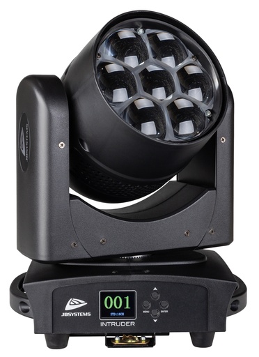 JB SYSTEMS - INTRUDER - Powerful but extremely compact moving wash equipped with 7x40W RGBW LEDs & large 5°-50° zoom range.
