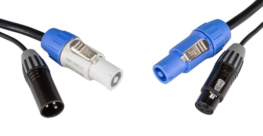 HILEC - PC-COMBI-XLR3-5M - Combi cable with Seetronic XLR 3pin and Powercon compatible connectors, 5m