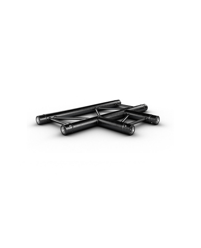 CONTESTAGE - AGDUO29-03 blk - TRUSS DUO290 Corner joint black - 3 directions - 90° - flat - Connection kit included