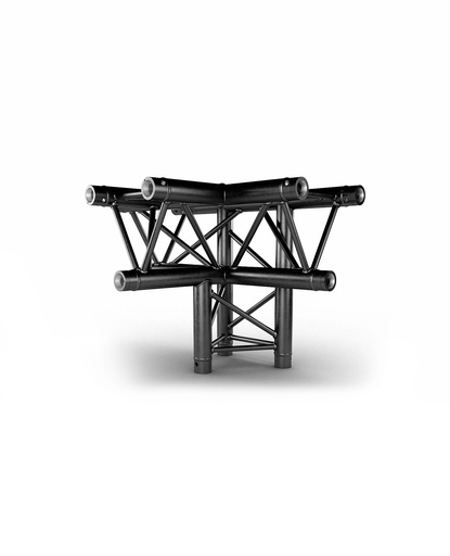 CONTESTAGE - AG29-042 blk - TRUSS TRIO 290 T-piece - Black - 4 directions - top down - Connection kits included