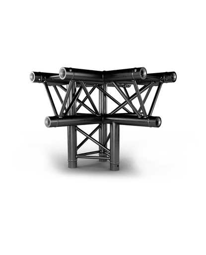 CONTESTAGE - AG29-033 blk - TRUSS TRIO 290 angle - Black - 90° - 3 directions - Top bottom right - Connection kits included