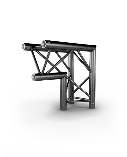 CONTESTAGE - AG29-025 blk - TRUSS TRIO 290 angle - Black - 90° - 2 directions - Inside top - Connection kit included