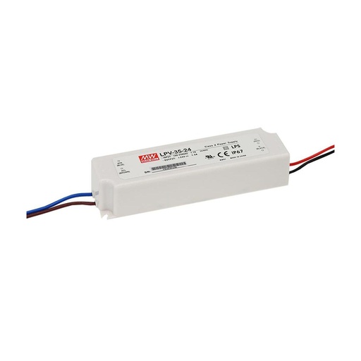 CONTEST - LPV-35-24 - MEAN WELL Power supply 24V DC 35W max. -  IP67 – 1 output