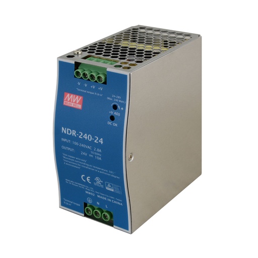 CONTEST - NDR-240-24 - MEAN WELL power supply 24V – 10A – 240W stabilized, for DIN rail